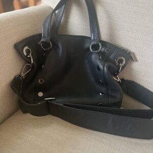 Hammitt Black Leather Shoulder Bag with Adjustable Strap
